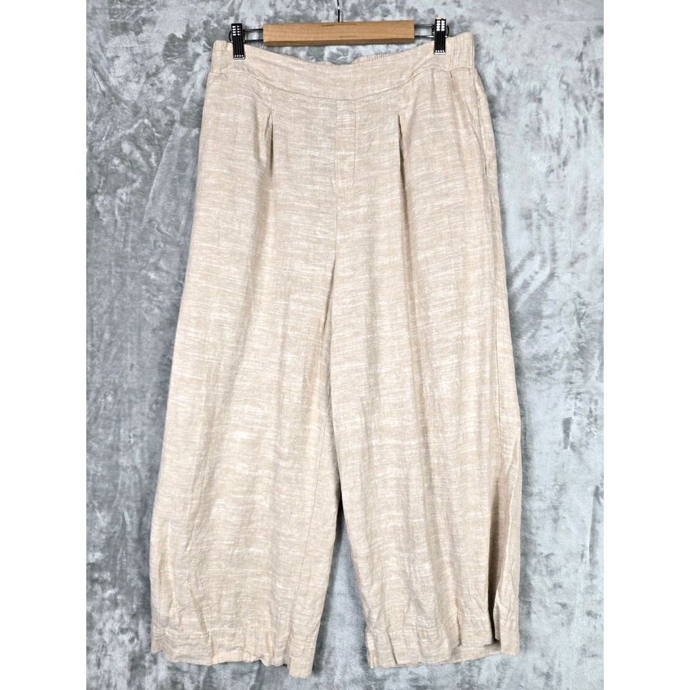 Ella Moss Linen Blend Wide Leg Pants Beachy Boho Casual Coastal Womens Size L